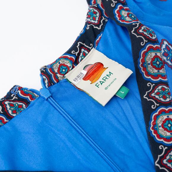 FARM Rio Anika Tiles Blue Maxi Dress - Picture 9 of 15